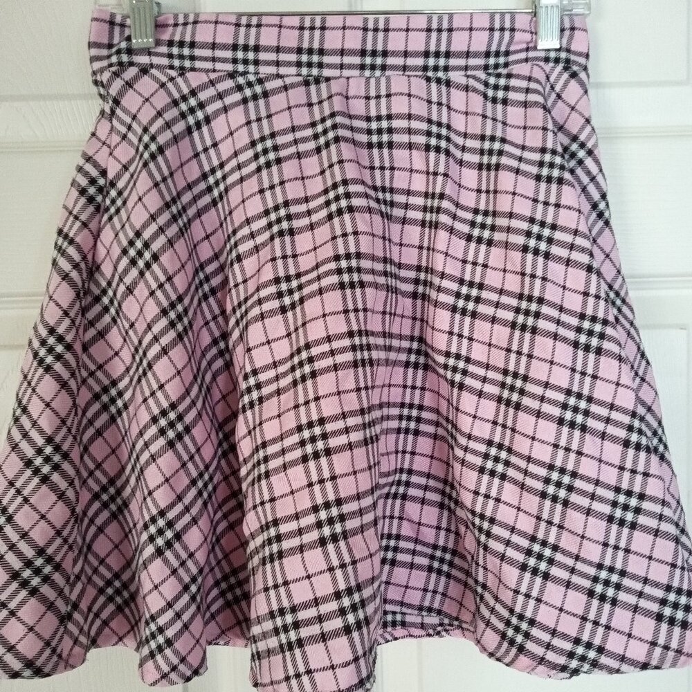 Hot Topic Pink Plaid Skirt - Medium